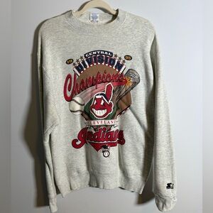 Vintage 1995 Cleveland Indians Central Division Champions Starter 90s Graphic L